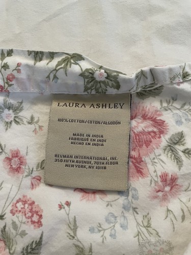 LAURA ASHLEY FULL SIZE SHEET SET Crisp Cottage Pastel Floral 100% Cotton Percale - Picture 10 of 15
