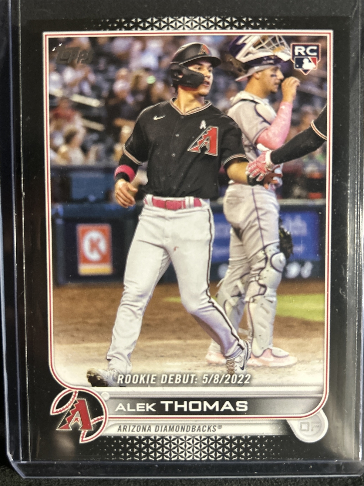 2022 Topps Update Alek Thomas Rookie Debut Black Color Match Parallel /71 RC SP