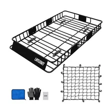 64 x 39 Inch Universal 300LB Heavy Duty Roof Rack Cargo with Cargo Net, Car T...
