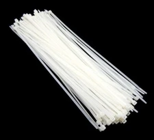 Zip Cable Ties 14" 50lbs 100pc Natural White Made in USA Nylon Wire Tie Wraps
