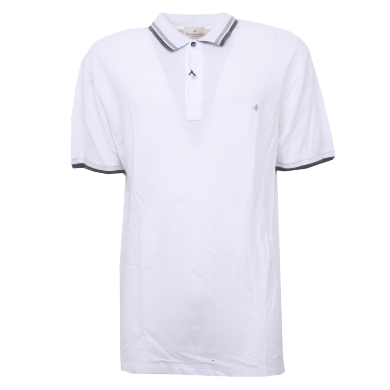 B3528 polo uomo BROOKSFIELD maglia manica corta bianco t-shirt man short sleeve