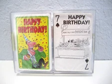 Happy Birthday! Good Humor Cartoon Format Double Set of Sealed Playing Cards