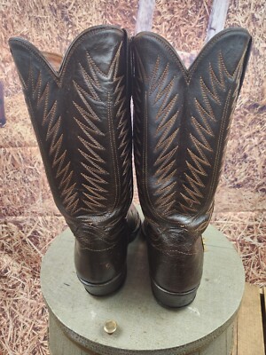 Cowtown Vintage Exotic Men\'s Cowboy Boots Size 8.5 D Caribou Western Brown Men main image 3