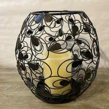 Decorative Brushed Copper Metal Candle Holder (Candle NOT included)