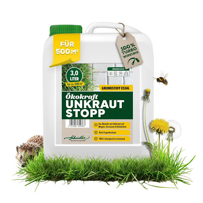Ökokraft Unkraut-Stopp Grundstoff Essig/Acetum 3 Liter   Unkrautvernichter