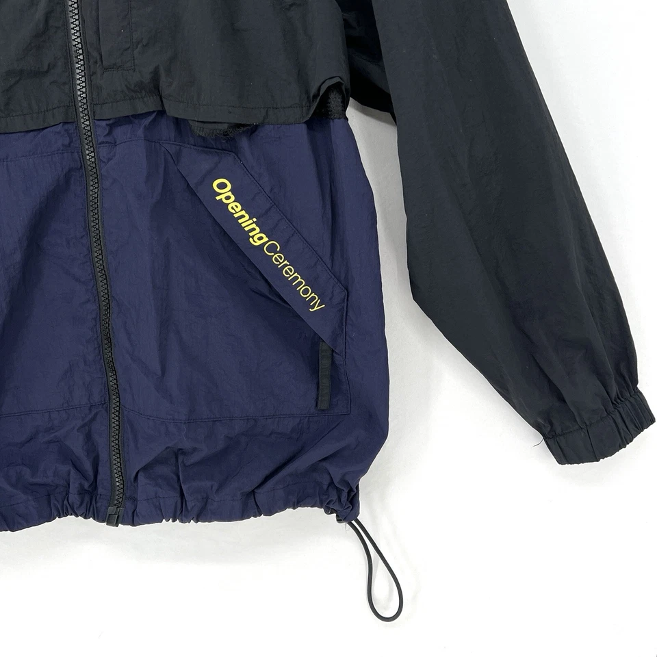 Chaqueta de tormenta de nailon arrugado ceremonia de apertura negra talla M ropa deportiva ropa de calle Foto 2 de 4