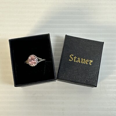 STAUER 925 Sterling Silber unbezahlbar rosa Diamant Aura Ring Größe 9