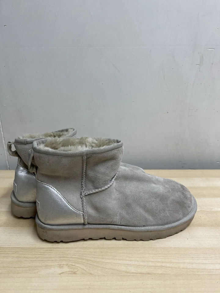 UGG Women's Classic Mini II Metallic 1112531 Suede Ankle Snow Boots UK 7 (S98), photo 4 of 5