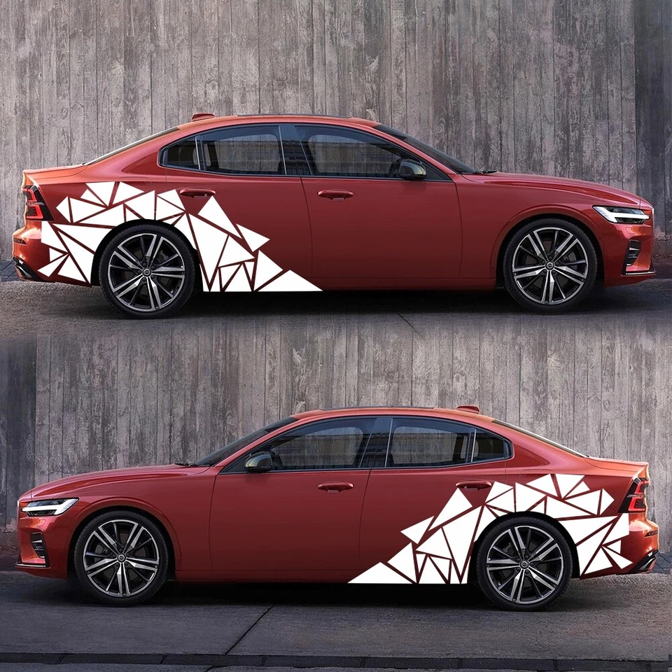 Pegatinas para carrocería de auto camión calcomanías laterales gráficos de vinilo diseño de triángulos de tamaño mixto Foto 4 de 4