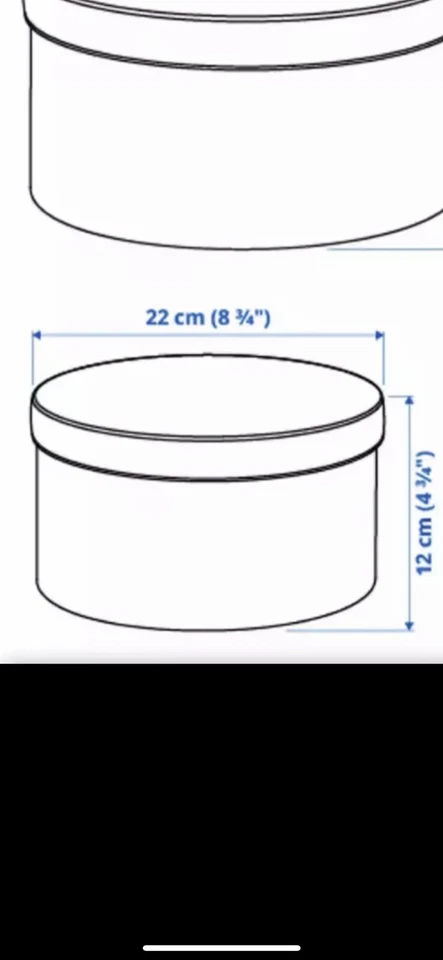 IKEA KVARNVIK Round Storage Box stackable small  and medium with Lid  - Image 4 of 4
