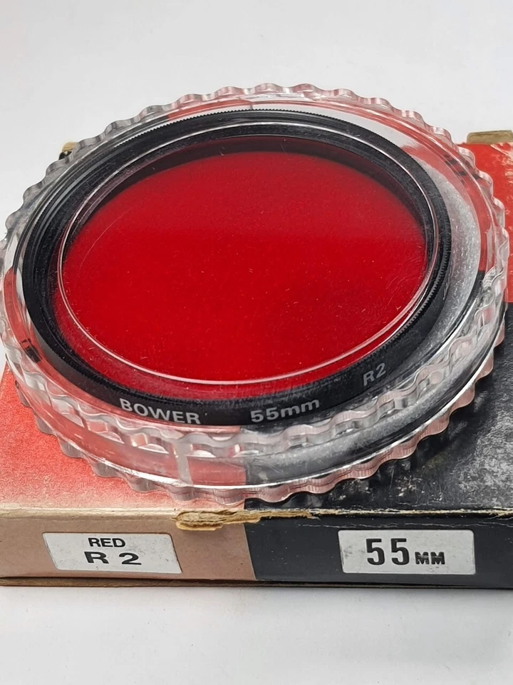 55mm Bower R2 Red #25 Glass Lens Filter 25A 25 Black & White Film Japan E-55 R-2 - Image 3 of 4