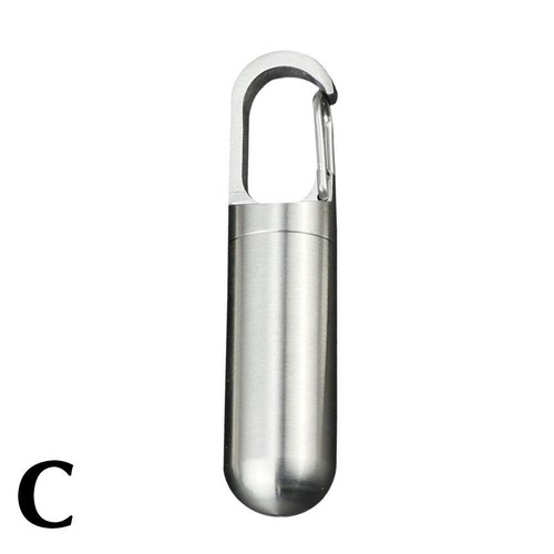 Titanium EDC Pill Bottle Box Case Waterproof Medicine Storage Container Keyring - Picture 19 of 21