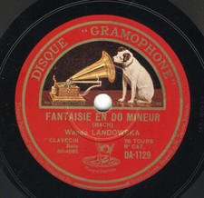 Wanda Landowska / Bach Suite Anglaise - Fantasie -Disque Gramophone 10'' 78 rpm