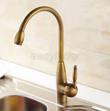Antique Brass Single Handle Hole Bathroom Vessel Sink Faucet Mixer Tap wnf004
