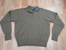 Polo Ralph Lauren, Men's L, L/S Lambswool Collared Sweater, Tan