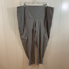 Woman Within Gray Tummy Control Plus Slim Fit Active Crop Leggings 1XP 22 24