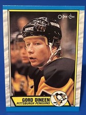 1989-90 O-Pee-Chee Gord Dineen Rookie Card #256 Pittsburg Penguins RC Sharp Card
