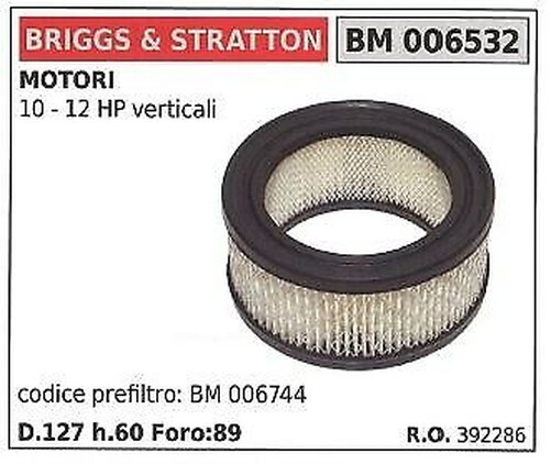 Luftfilter Briggs & Stratton RasenmäHer 10 12 Hp Vertikal-image