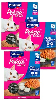 (EUR 13,04 / kg)  Vitakraft Poesie Delice Sauce Fish Selection 18 x 85 g