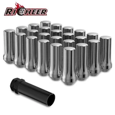 24PCS Chrome M14x1.5 Spline Lug Nut Closed End For Silverado Sierra 1500 Tahoe