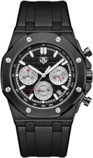 Men's Watch-Waterproof Stainless Steel Black Fashion Rubber Strap Watches