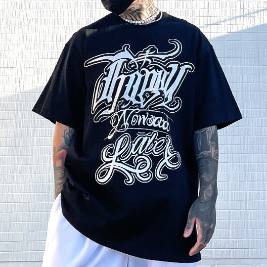 【KOOLOSET】Chicano Lettering Balloon Sweatshirt Mens T-Shirt West Coast Chicano Lettering Tattoo Gangsta