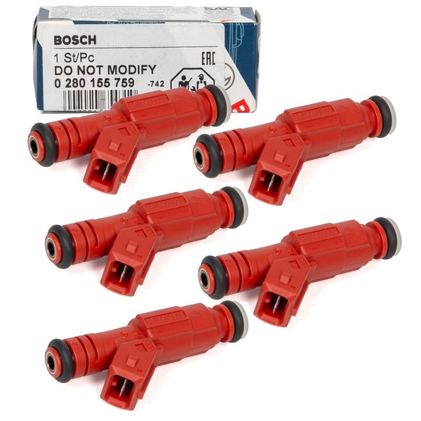 5X Bosch 0280155759 Einspritzventil FüR Volvo 850 C70 I S70 V70 I 2.3 T5 2.4 / T-image