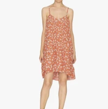 Sanctuary Floral Coral A-line Shift Dress Pleated Size XS