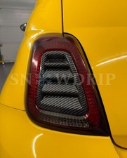 FÜR FIAT 500 ABARTH 595 695 2016-24 HECK RÜCKLICHT ZIERLEISTE ABDECKUNGEN CARBON LOOK