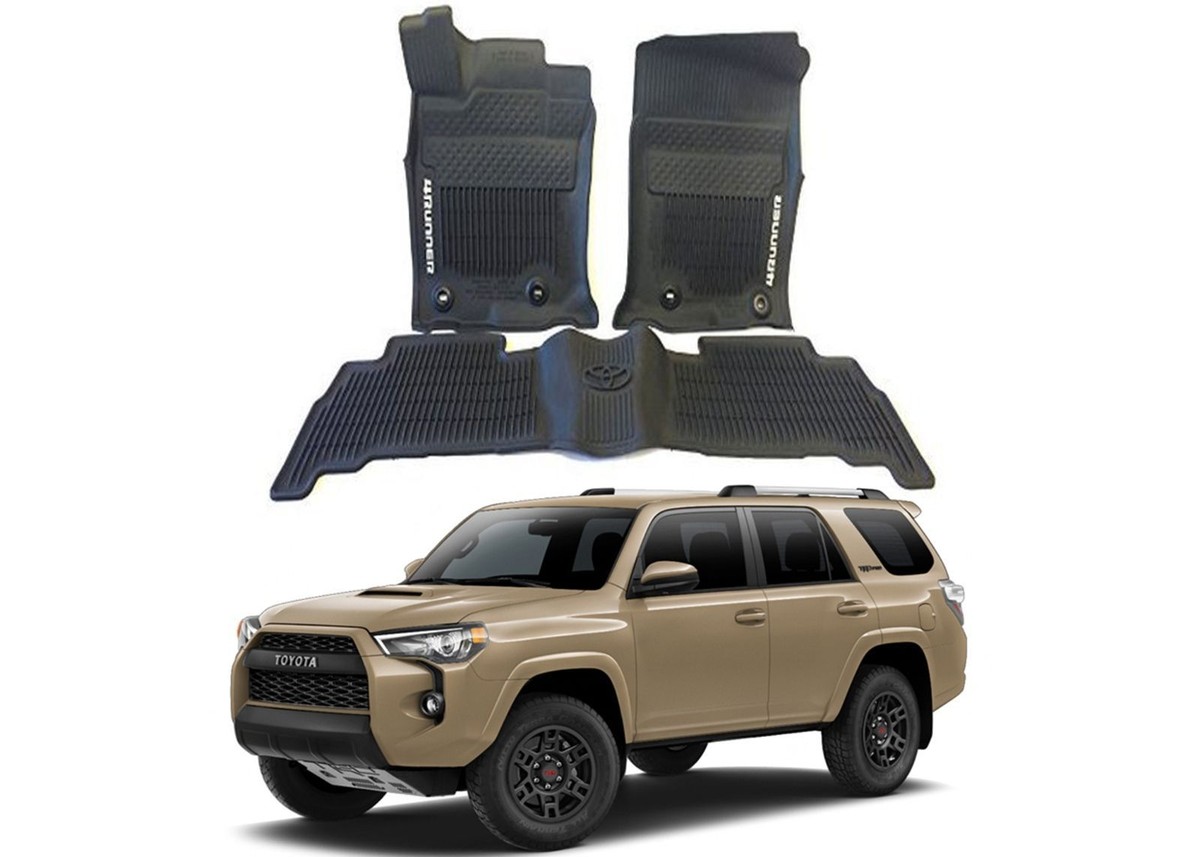 OUTS 4 Set Auto Tappetini per Toyota 4Runner (N280) 5. Gen 7seats 2010-2023, Tutte Atmosferiche Pelle Impermeabile Antiscivolo Indossabile Moquette Interni Accessori,A/Coffee