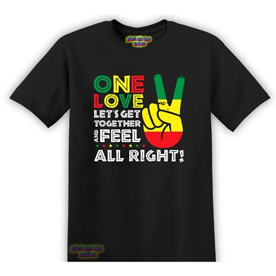 Bob Marly One Love Reggae Music Band T-Shirt Black S-3XL