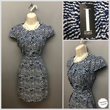 NEW Izabel London Navy White Mix Belted Dress UK 10 EUR 38 RRP £22.00 US 6
