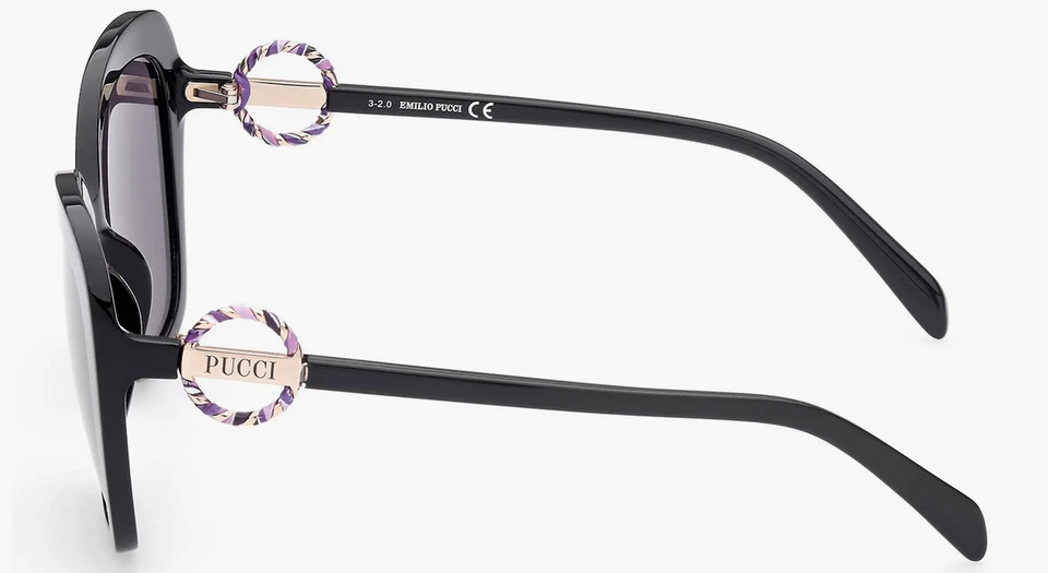 Gafas de sol Emilio Pucci negras Cateye 58 mm nuevas con etiquetas Foto 4 de 4