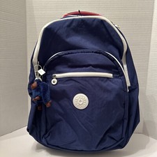 NUEVO CON ETIQUETAS Kipling Mochila Grande Seúl Almirante Azul Arco Iris 27L Llavero Funda para Laptop