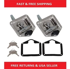 4 Trailer Door Latch T-Handle Lock Stainless Steel Keys For Camper RV Truck Tool