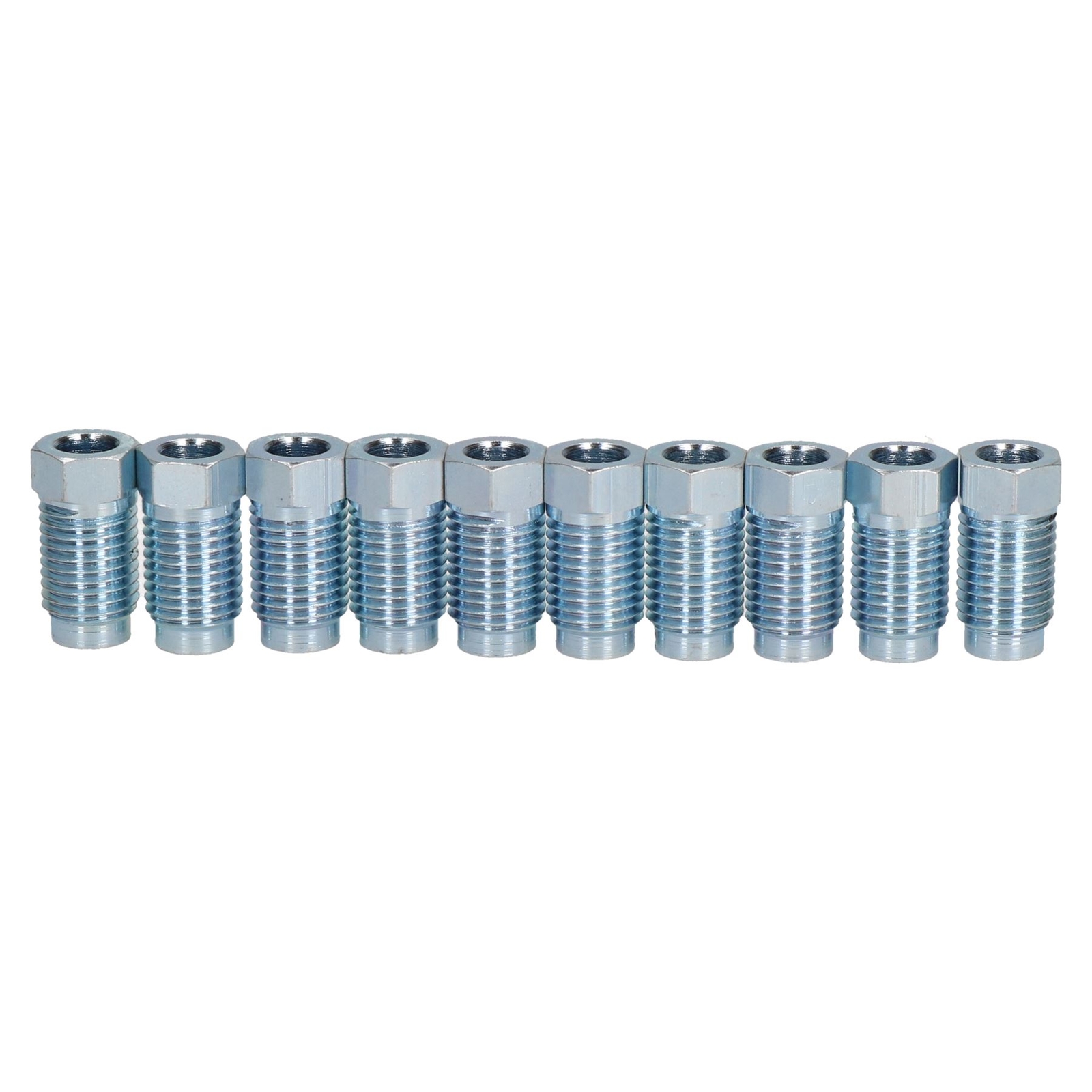 Steel Male Brake Pipe Union Fittings 7/16"" x 20 UNF for 1/4"" Brake Pipe 10pc