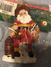 Kurt Adler Christmas Fireman Santa With Dalmatian Resin Dimensional Ornament New