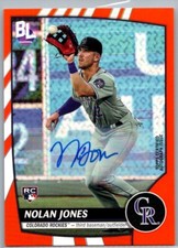 2023 Topps Big League Retail Electric Orange Rookie Auto RC Nolan Jones #176