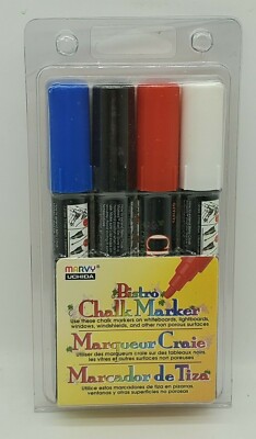 Marvy Bistro Chalk Markers Uchida New 6mm Black Red Blue White | eBay