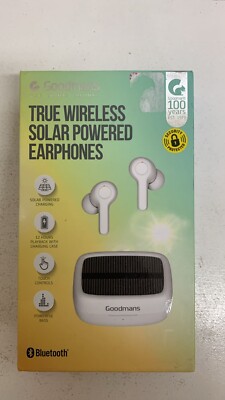 Goodmans True Wireless Solar Powered Earphones Bluetooth