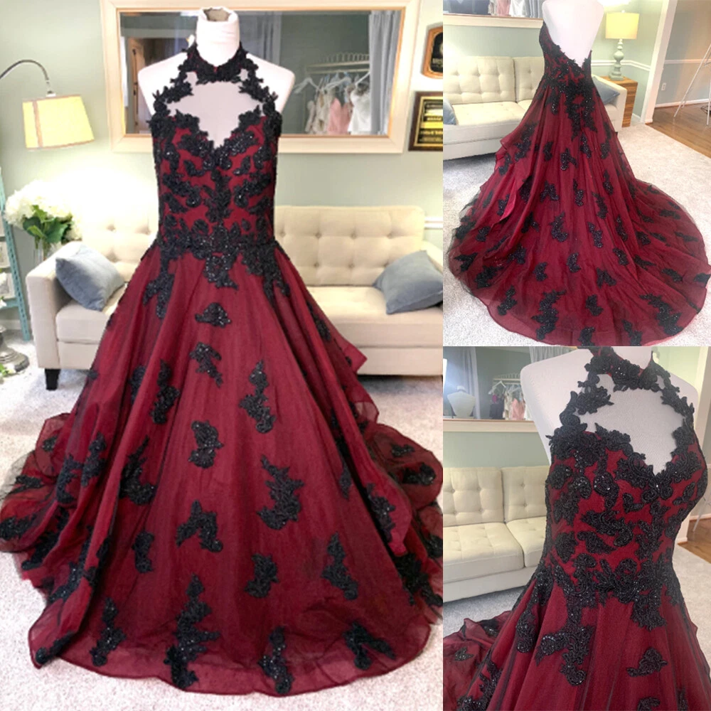 Red bridesmaid shop dresses ebay