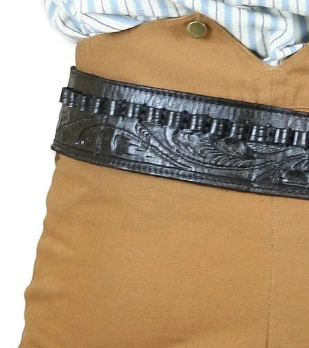 Western Leather Gun Holster Belt Tooled .22 .357 .44/.45 Cal Revolvers Cowboy - Image 3 of 4