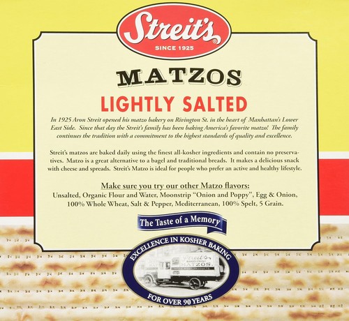 Streit'S Matzos Lightly Salted 11 Oz Pack Of 1 - 第 3/4 張圖片