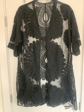 Black Crochet Lace Kaftan