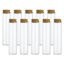 60ml Test Tubes, 10pcs 4.72x1.18in Glass Test Tube Containers with Cork Stoppers