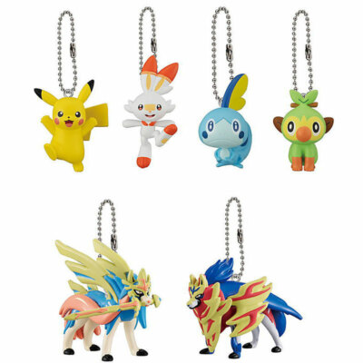 Pokemon Sword Shield Keychain Zacian Zamazenta Pikachu Scorbunny