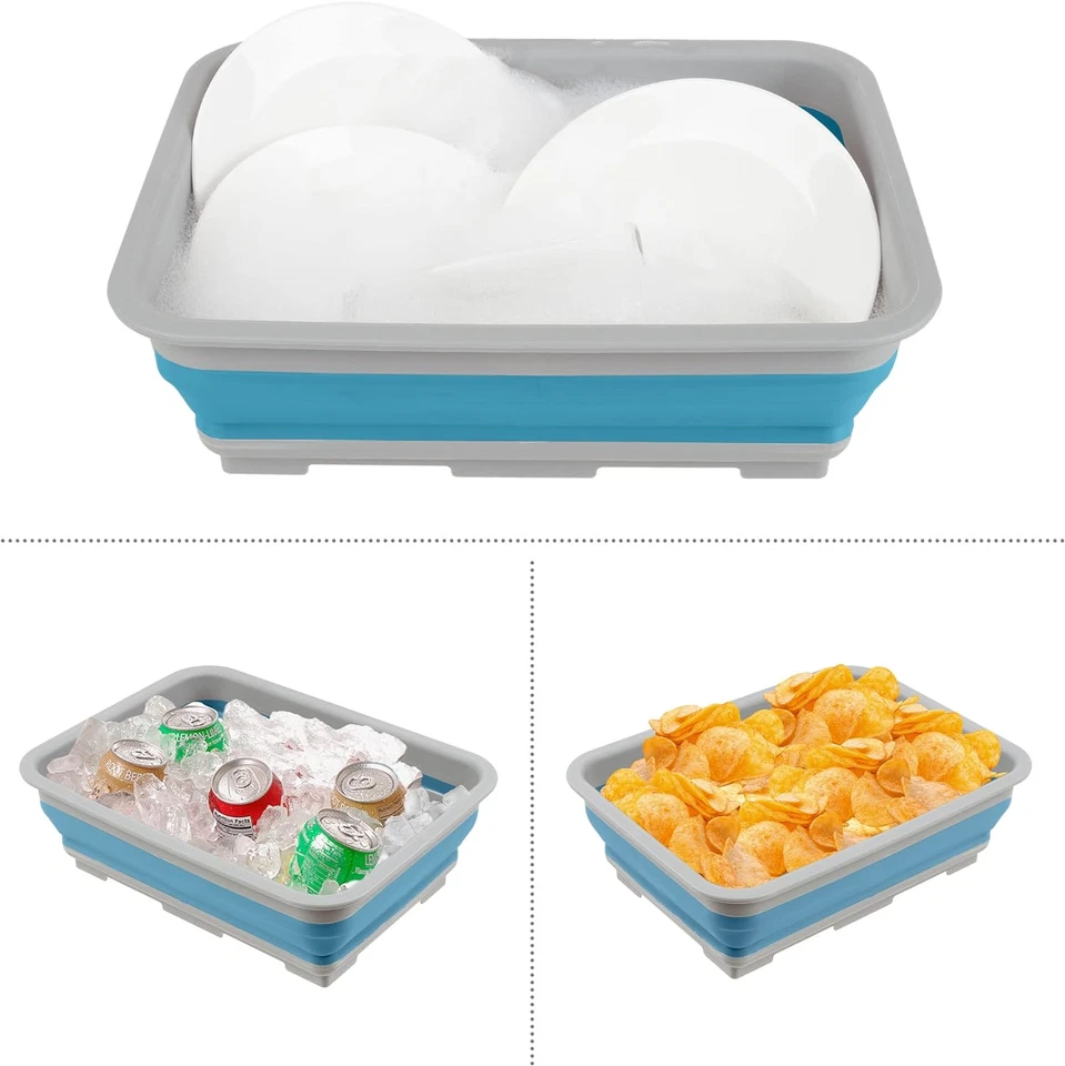 Cubo Plegable, Multiusos, Lavabo, Para Camping, Viaje a la Playa, Accesorios Foto 3 de 4