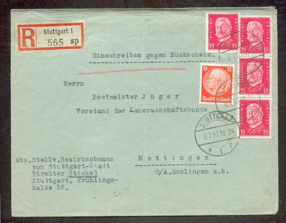 Dr-Weimar 414 Etc Registered Return Receipt (G0439