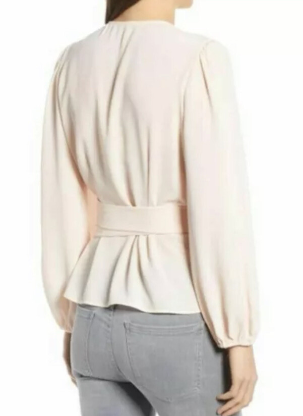 Chelsea 28 womens wrap top light blush chiffon size 2XS MSRP