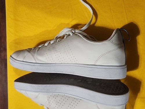 ADIDAS Neo White Leather Sneaker Shoes Men's SZ: 9 - Picture 9 of 15